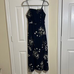 Blue Rain Navy Floral Midi Dress